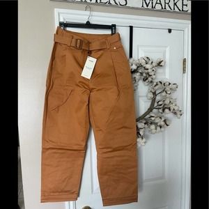 IVKO women Nougat Solid belted crop pants NEW!